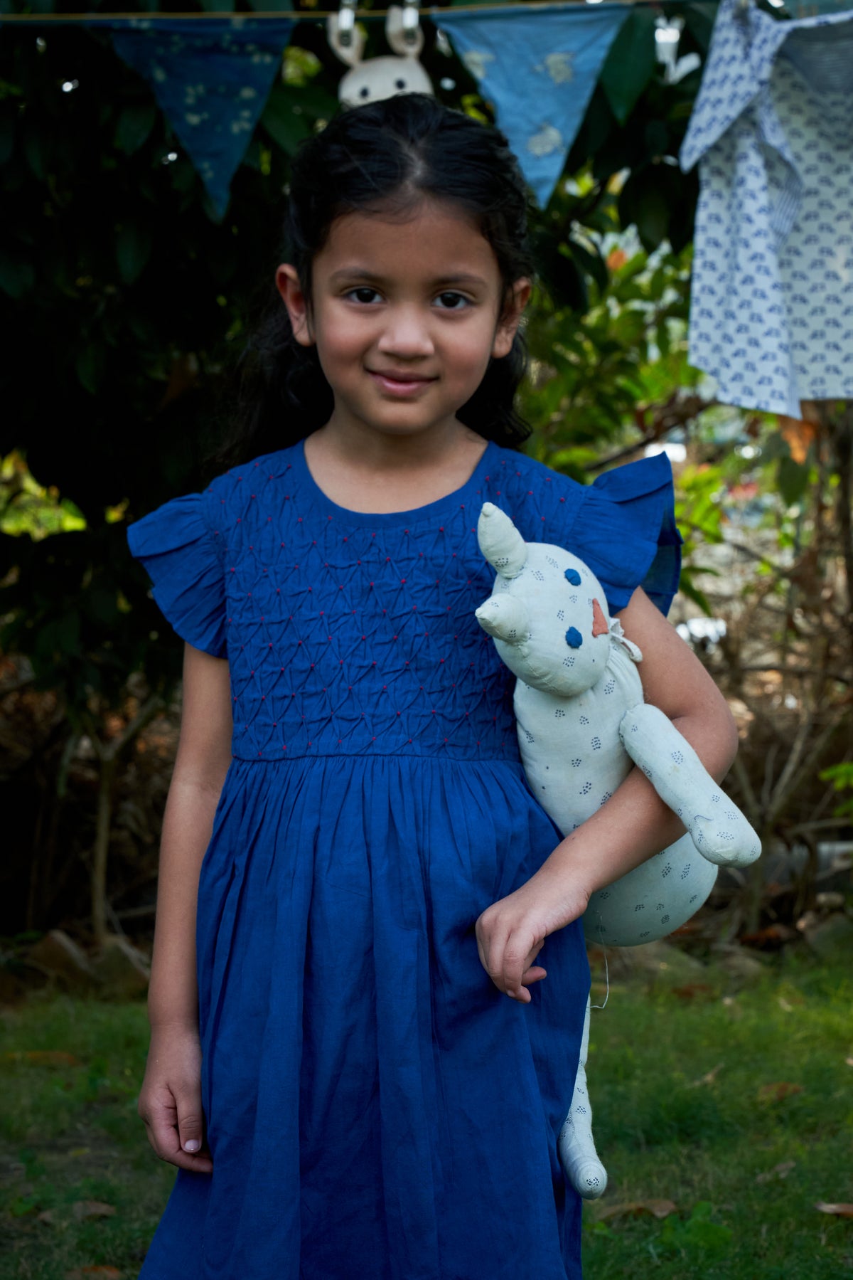 Smocked Yoke Frill Dress