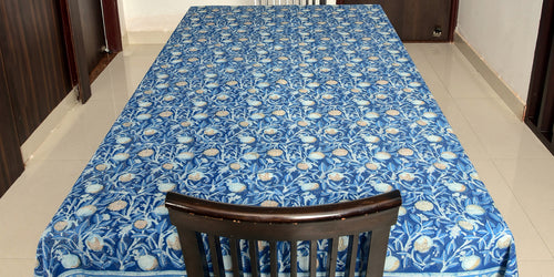 Indigo Dyed and dabu printed table cover - Aavaran Udaipur