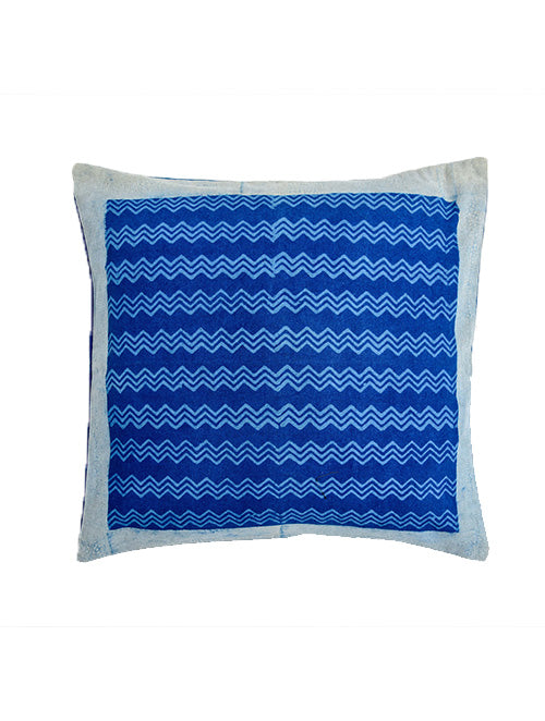 Indigo hand block printed cushion cover (Set of 2) - Aavaran Udaipur