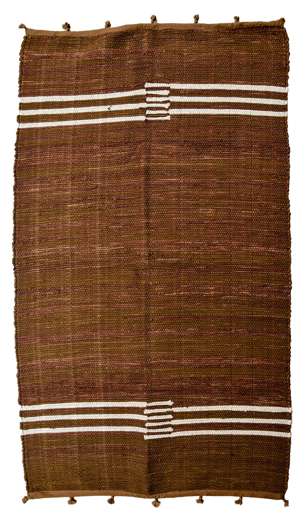 Brown Rug from textile leftovers - Aavaran Udaipur