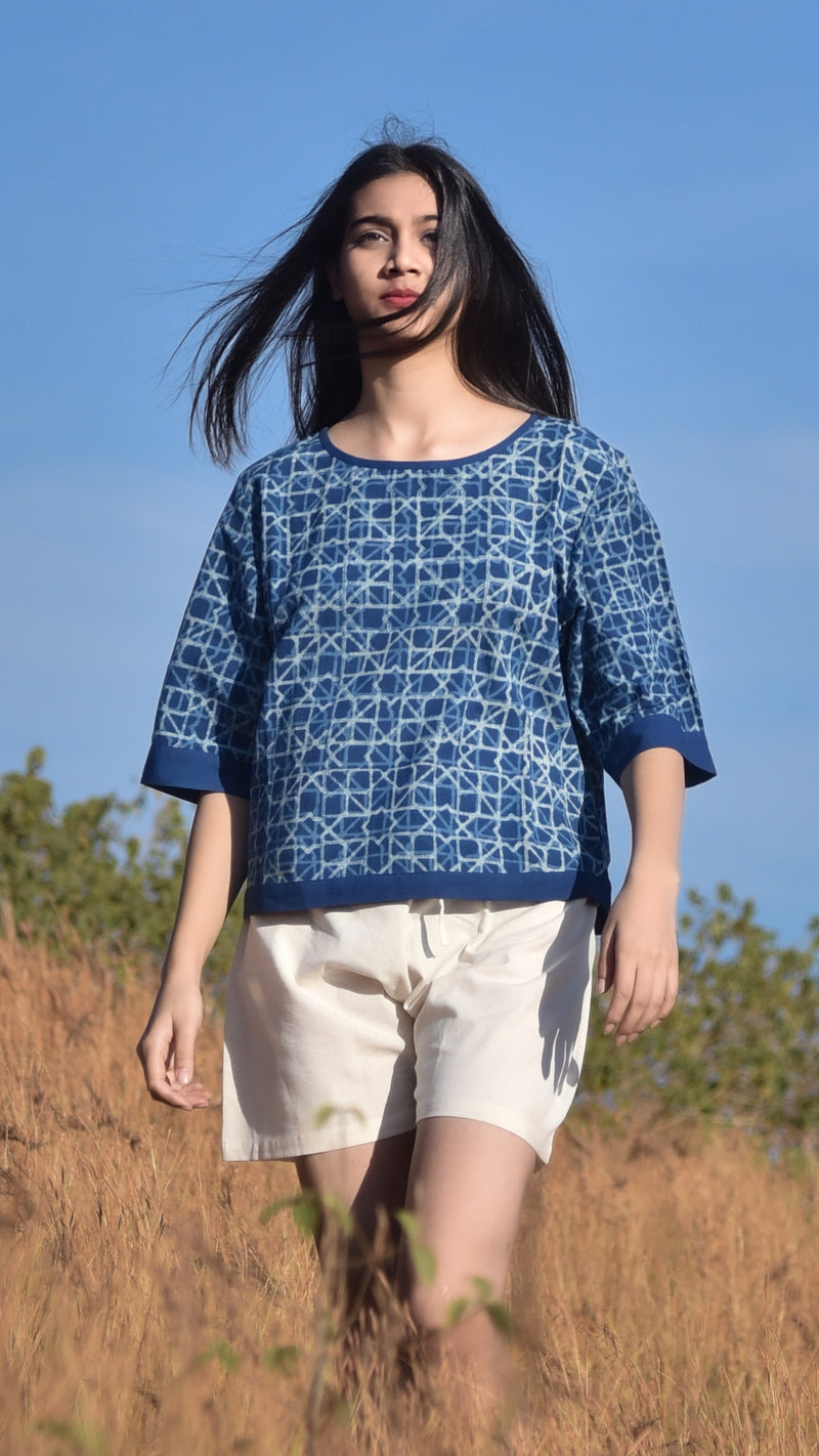 Matrix haif-sleeve Relaxed Fit Top with shorts