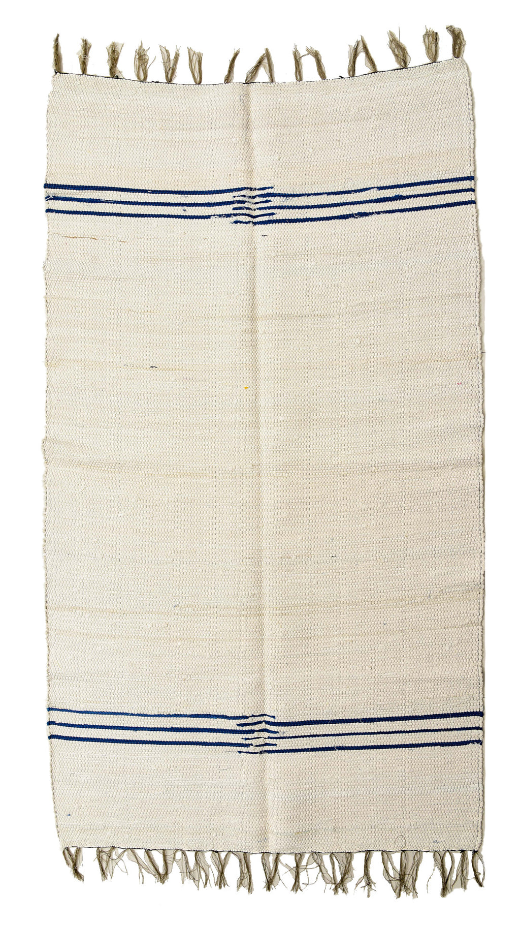 White Rug from textile leftovers - Aavaran Udaipur