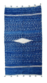 Indigo Dyed Rug from fabric leftovers - Aavaran Udaipur