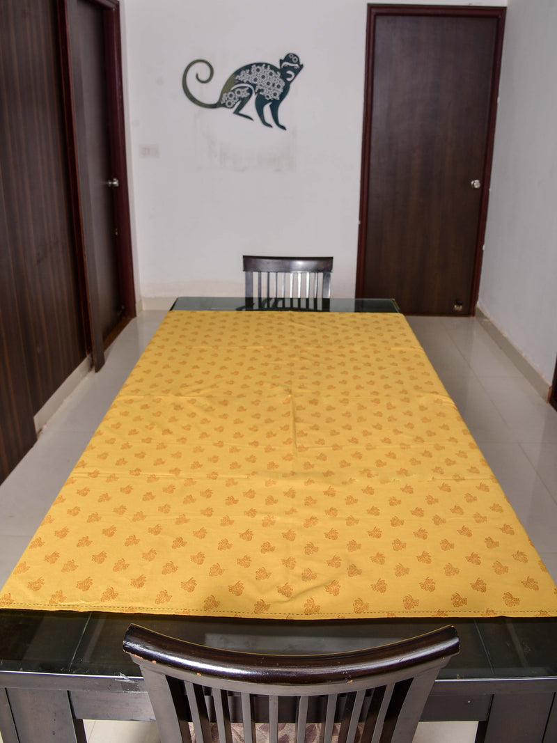 Nashpal dyed and pigment hand block printed table cover - Aavaran Udaipur