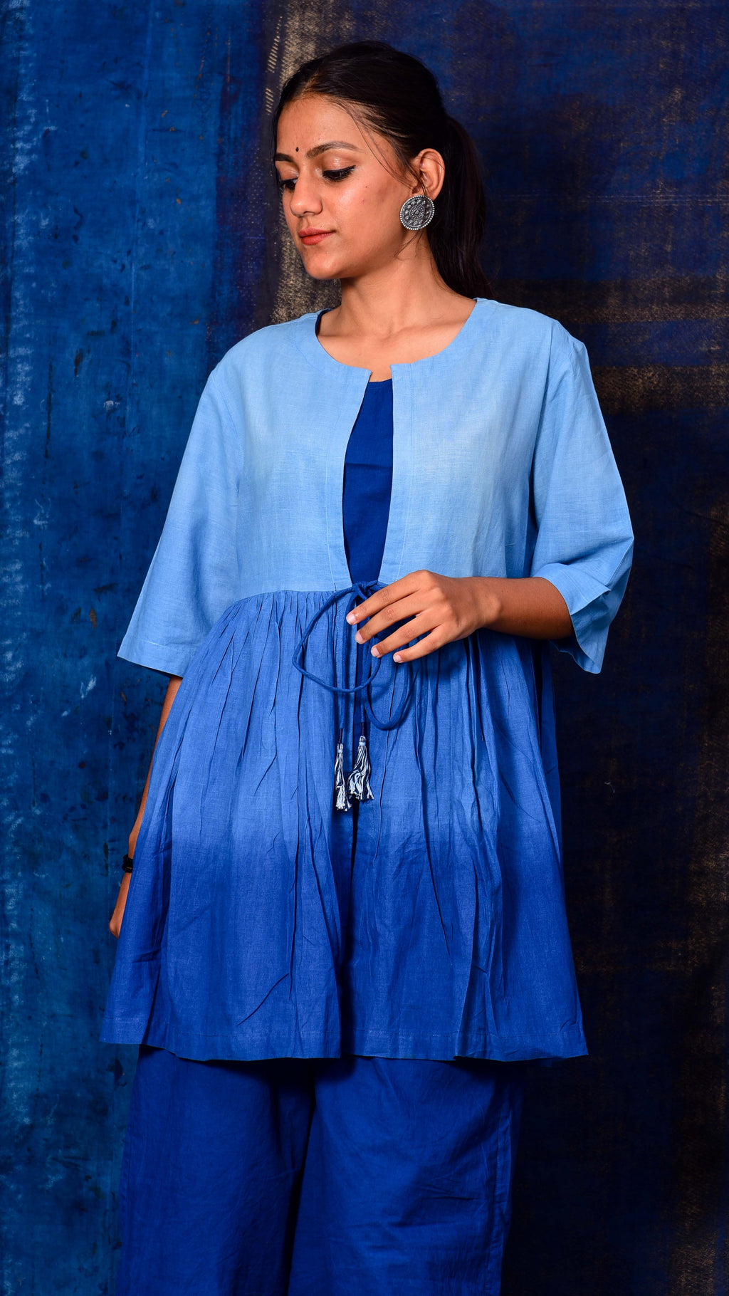 Ombre gathered short top - Aavaran Udaipur