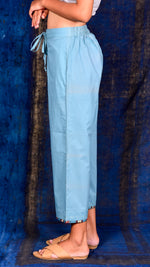Light Blue Solid Straight Pant - Aavaran Udaipur