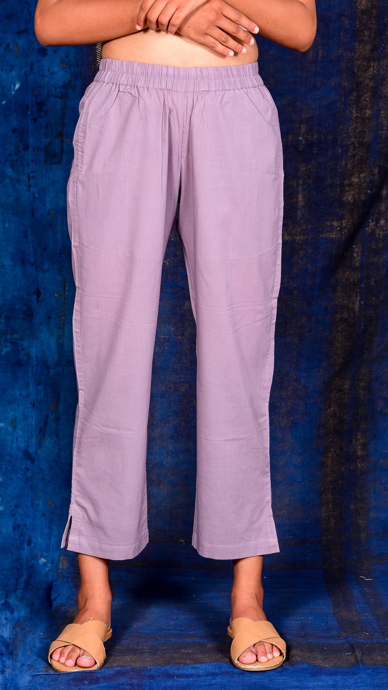 Light purple solid narrow pants - Aavaran Udaipur