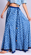 Indigo Dyed Dabu Print Long Skirt - Aavaran Udaipur