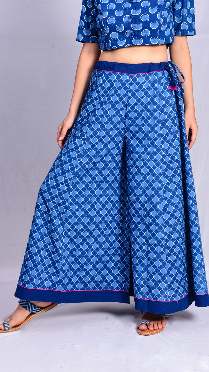 BLUE & WHITE TRIBAL Print Colorful and Trendy Palazzo Pants. - Etsy UK