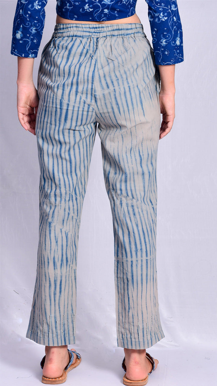 Indigo Dyed Narrow Pants - Aavaran Udaipur