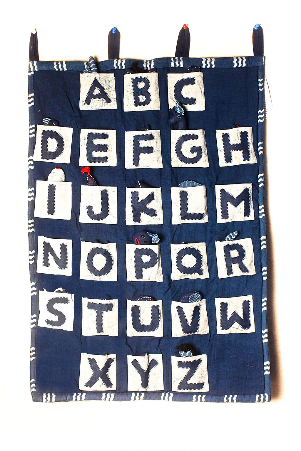 Indigo Dyed Quilted ABCD Chart - Aavaran Udaipur