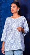 Blue Pigment print Tunic - Aavaran Udaipur