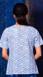 Blue Pigment printed Short top - Aavaran Udaipur